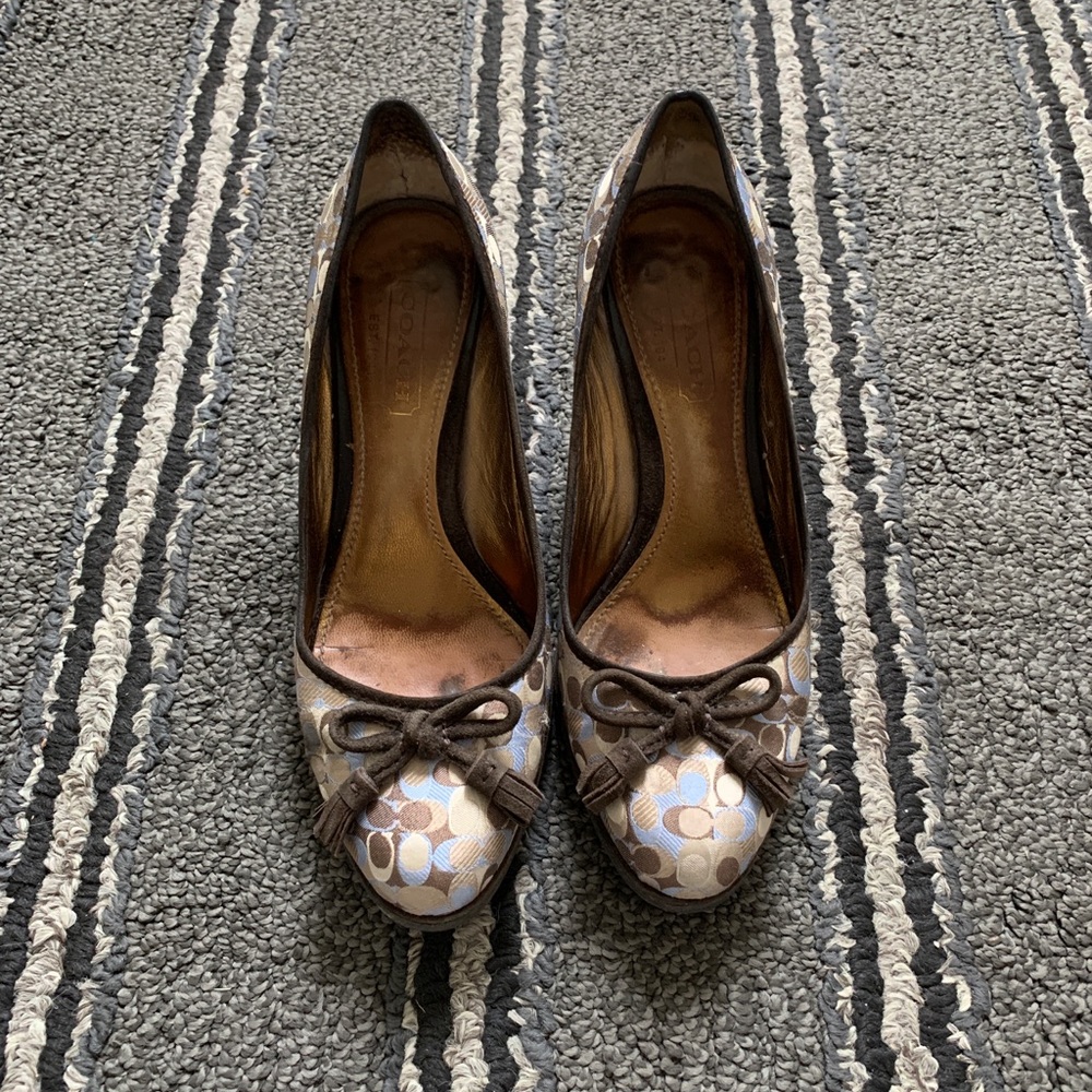 Coach signature print wedge